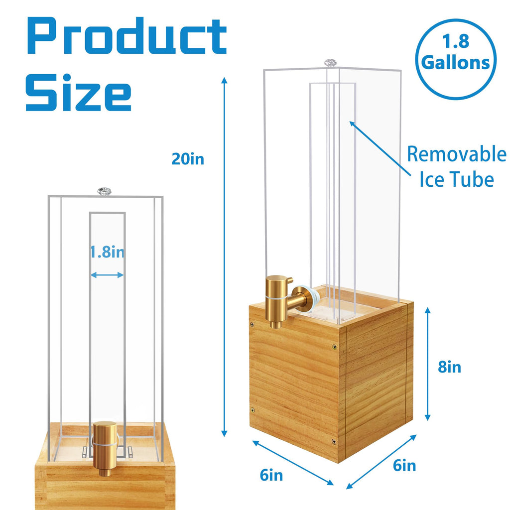 1.8 Gallon Drink Dispenser with Wood Stand H813