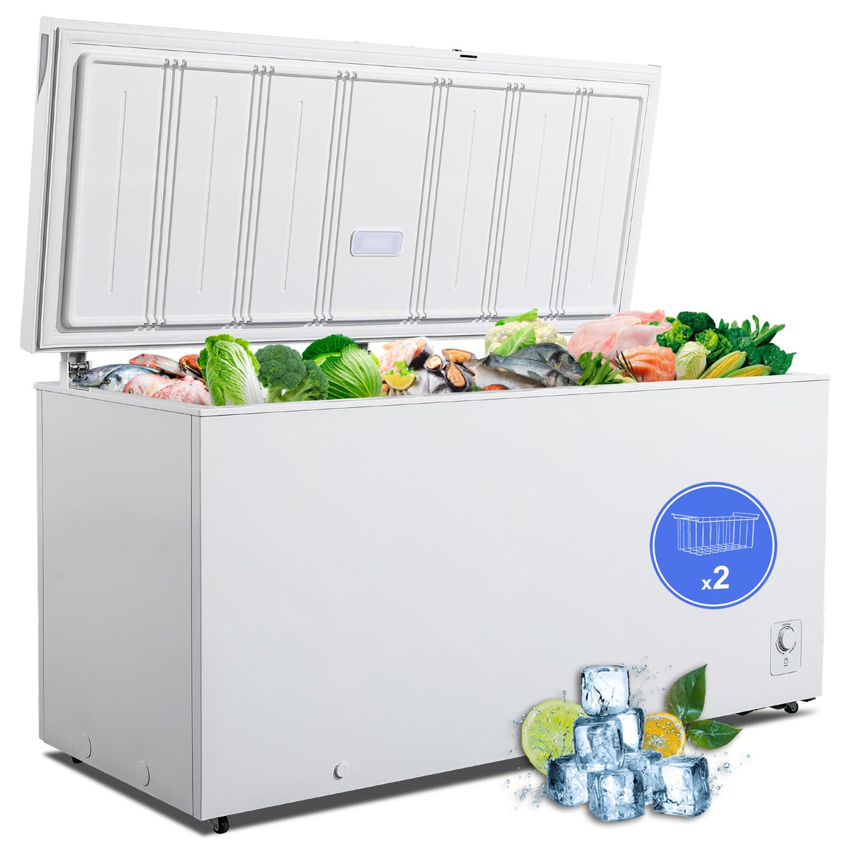 20 Cu. Ft White Chest Freezer with 2 Removable Basket E321