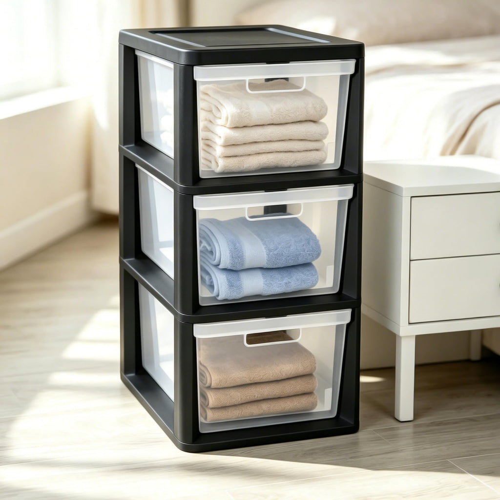 3-Drawer Plastic Storage Organizer Tower G13118