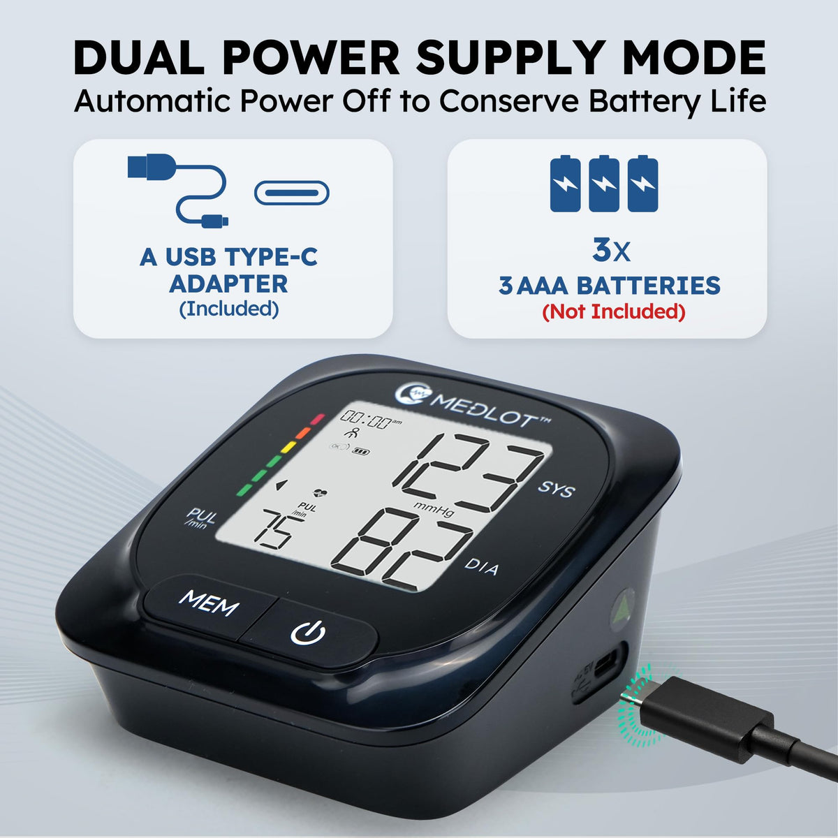 Automatic Upper Arm Blood Pressure Monitor with Adapter and Storage Bag Z1863