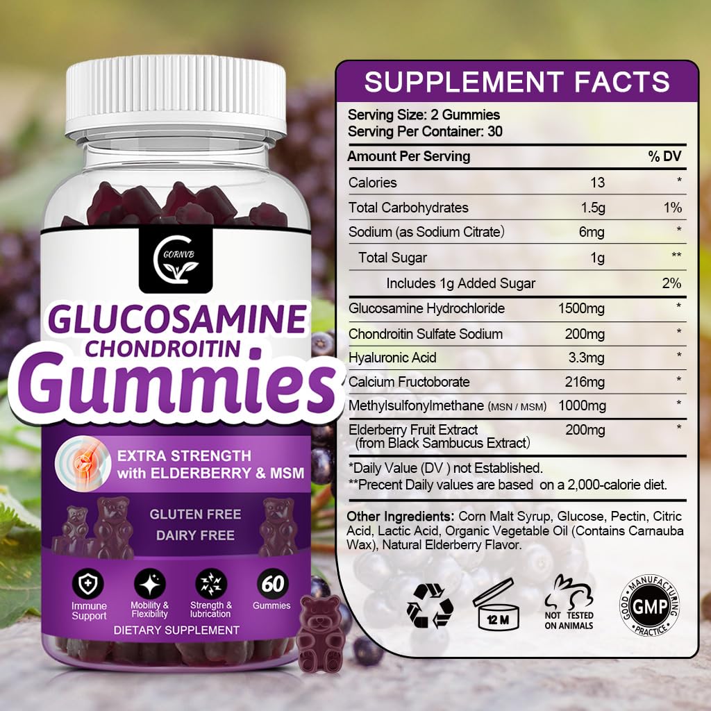 Glucosamine Chondroitin Gummies with MSM & Elderberry 2 Pack K52865