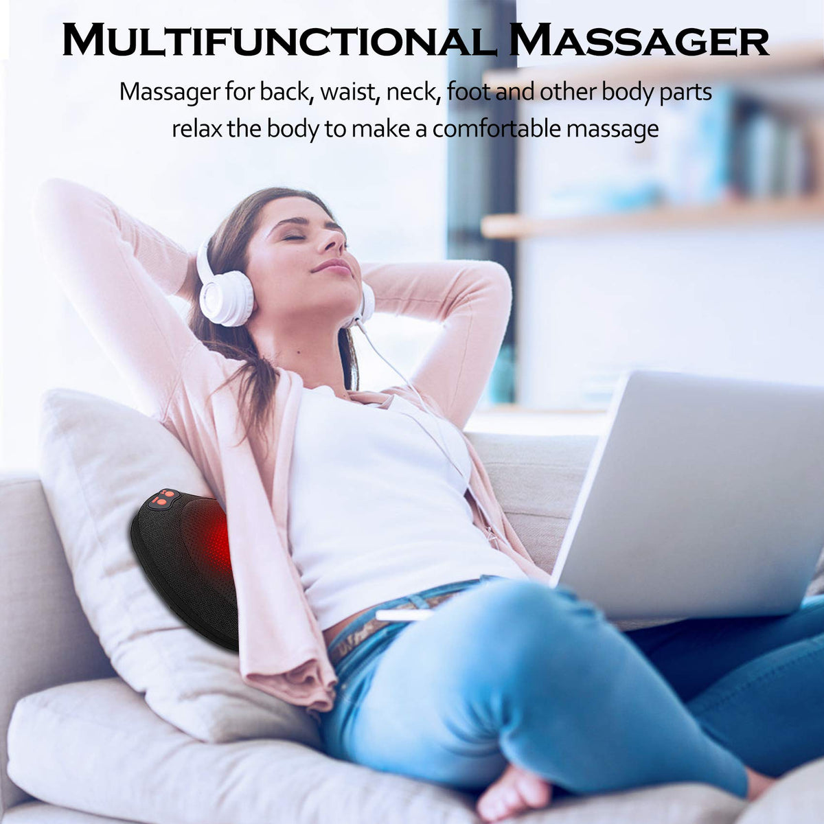 Black Shiatsu Back Massager with Heat O591