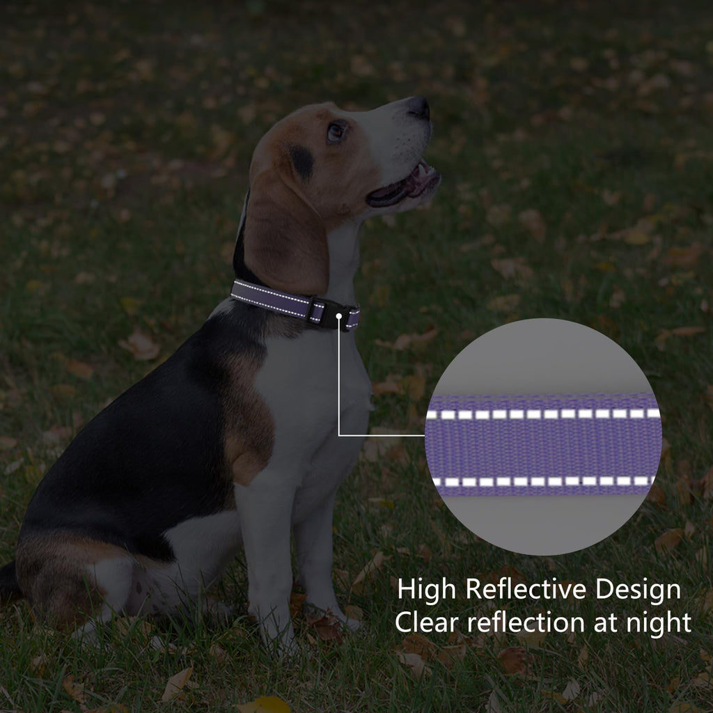 Reflective Adjustable Nylon Dog Collar L978