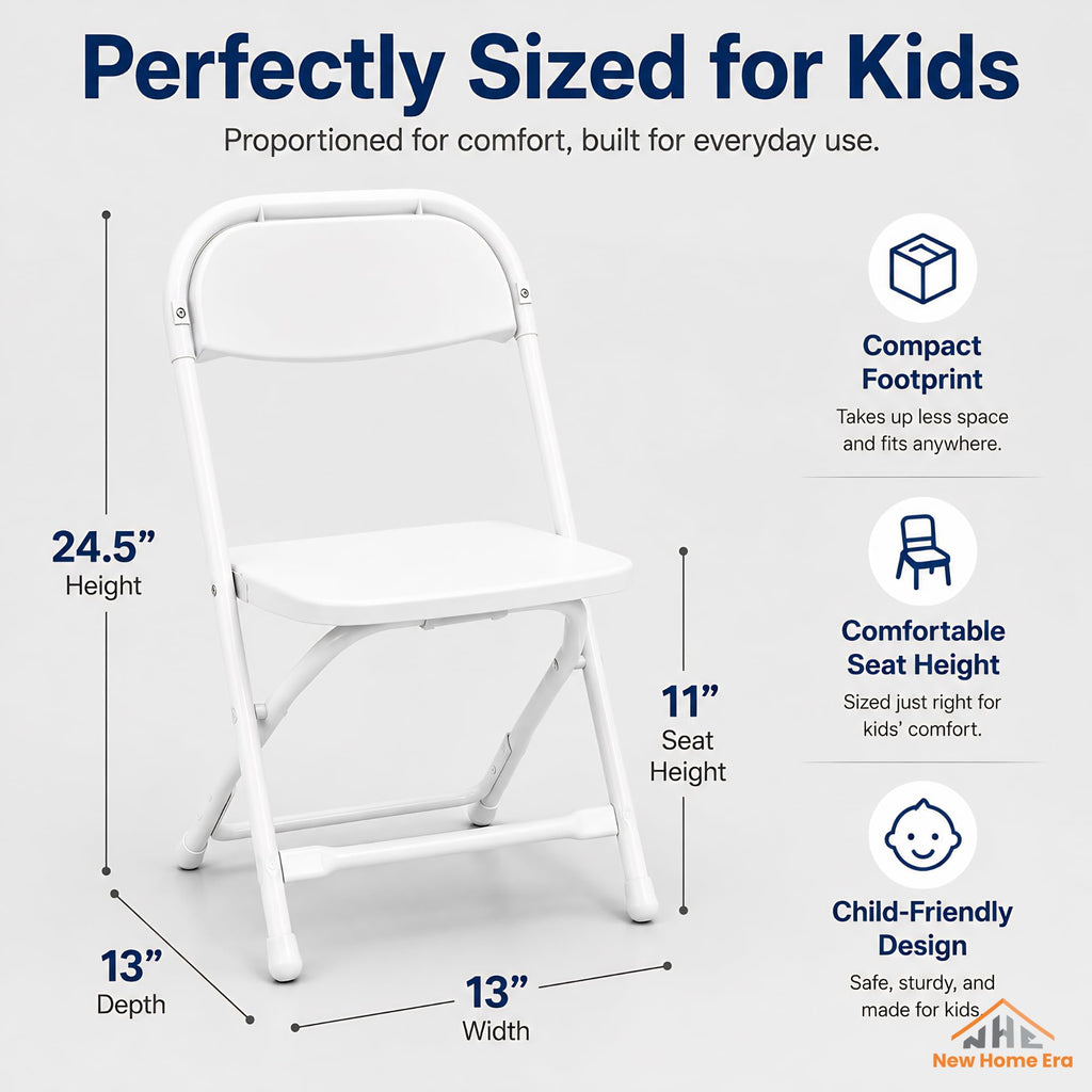 White Kids Plastic Folding Chair with Steel Frame Z2130