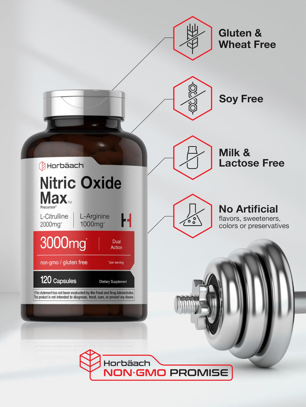 Nitric Oxide Supplement 3000mg 120 Capsules W937523