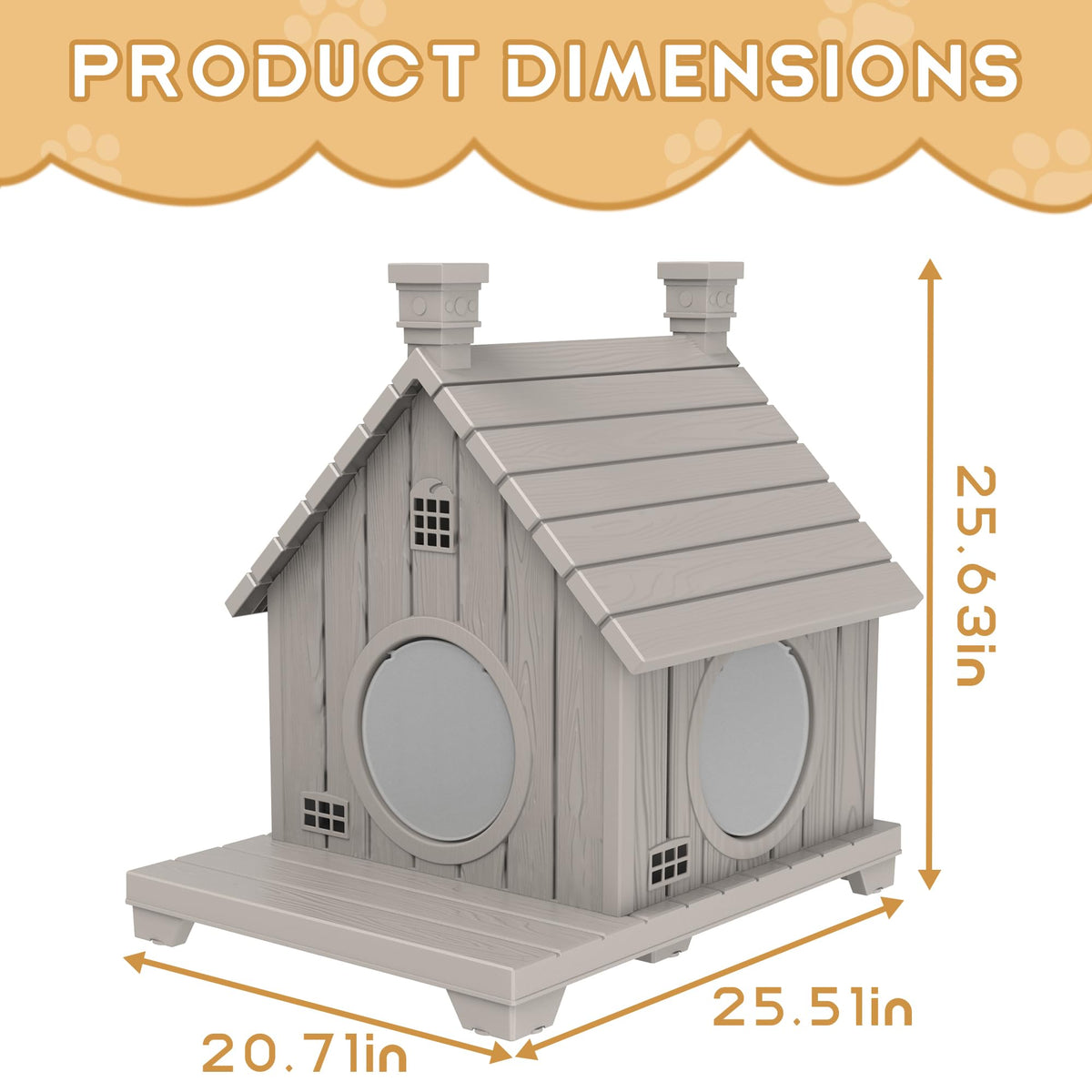 Weatherproof 1-Story Resin Cat House Z156