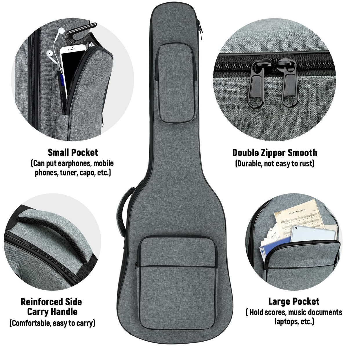 Padded Electric Guitar Gig Bag with Neck Strap N704
