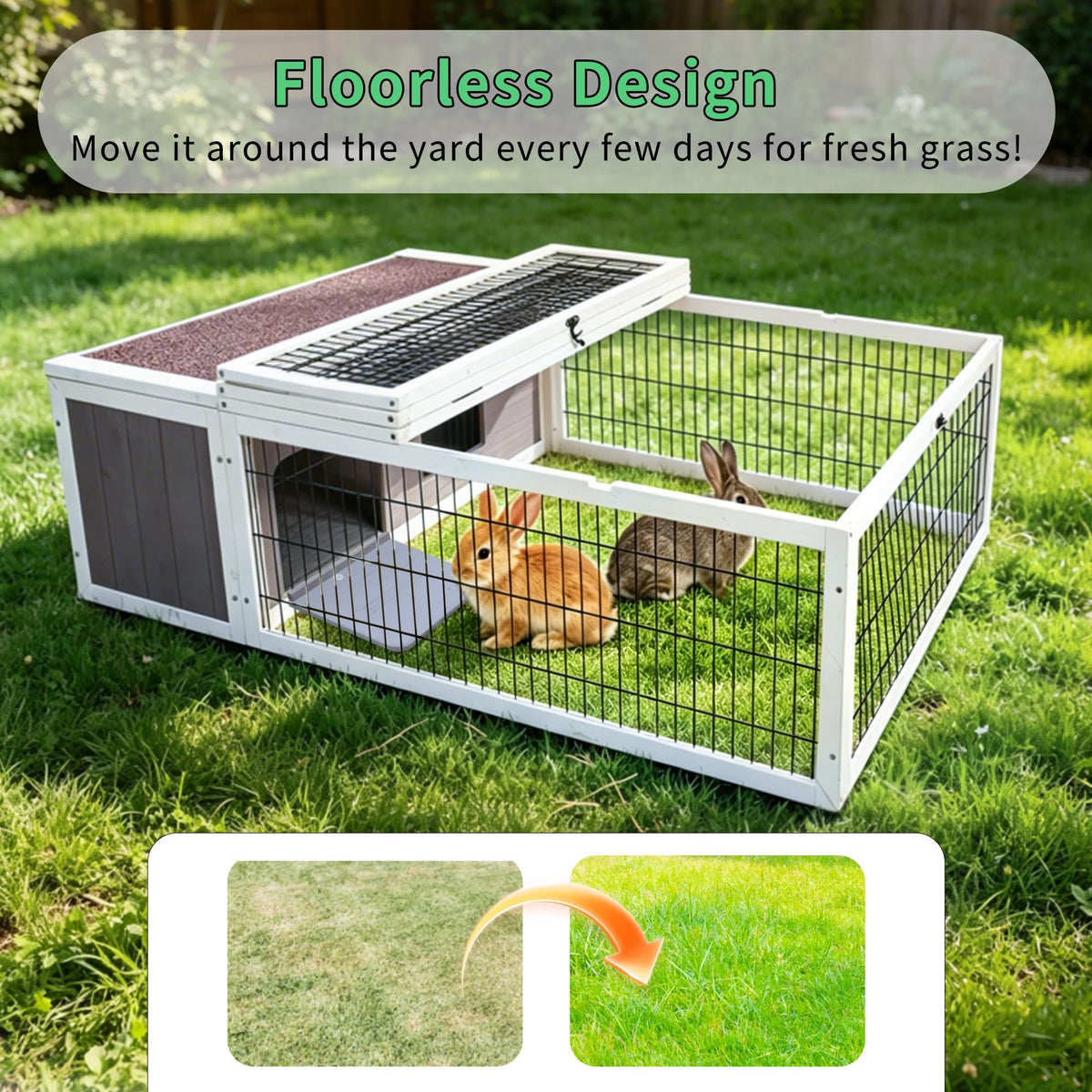 Wooden Rabbit Cage Guinea Pig Enclosure V529