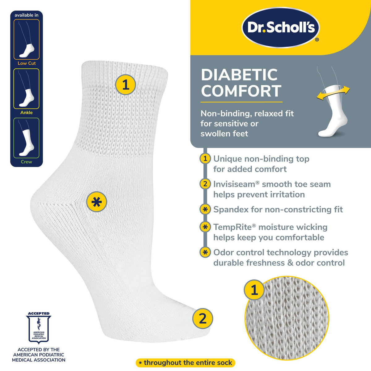 Diabetic Circulatory Flat-Knit Socks J415