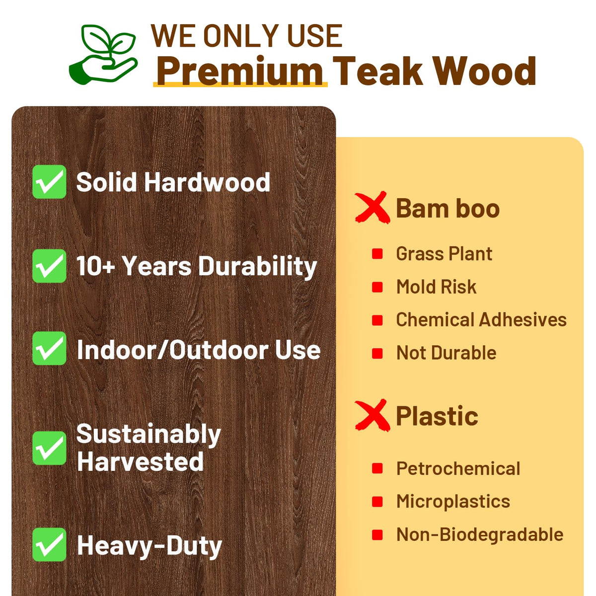 20" Teak Shower Bench with Shelf & Handle Z340827