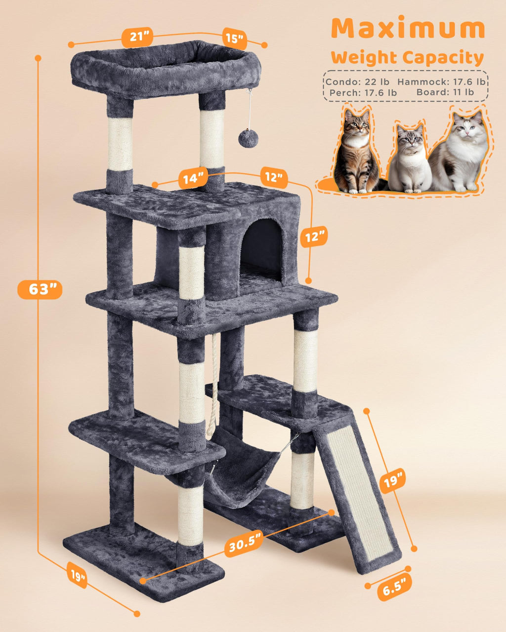 63in Large Cat Tree D625222