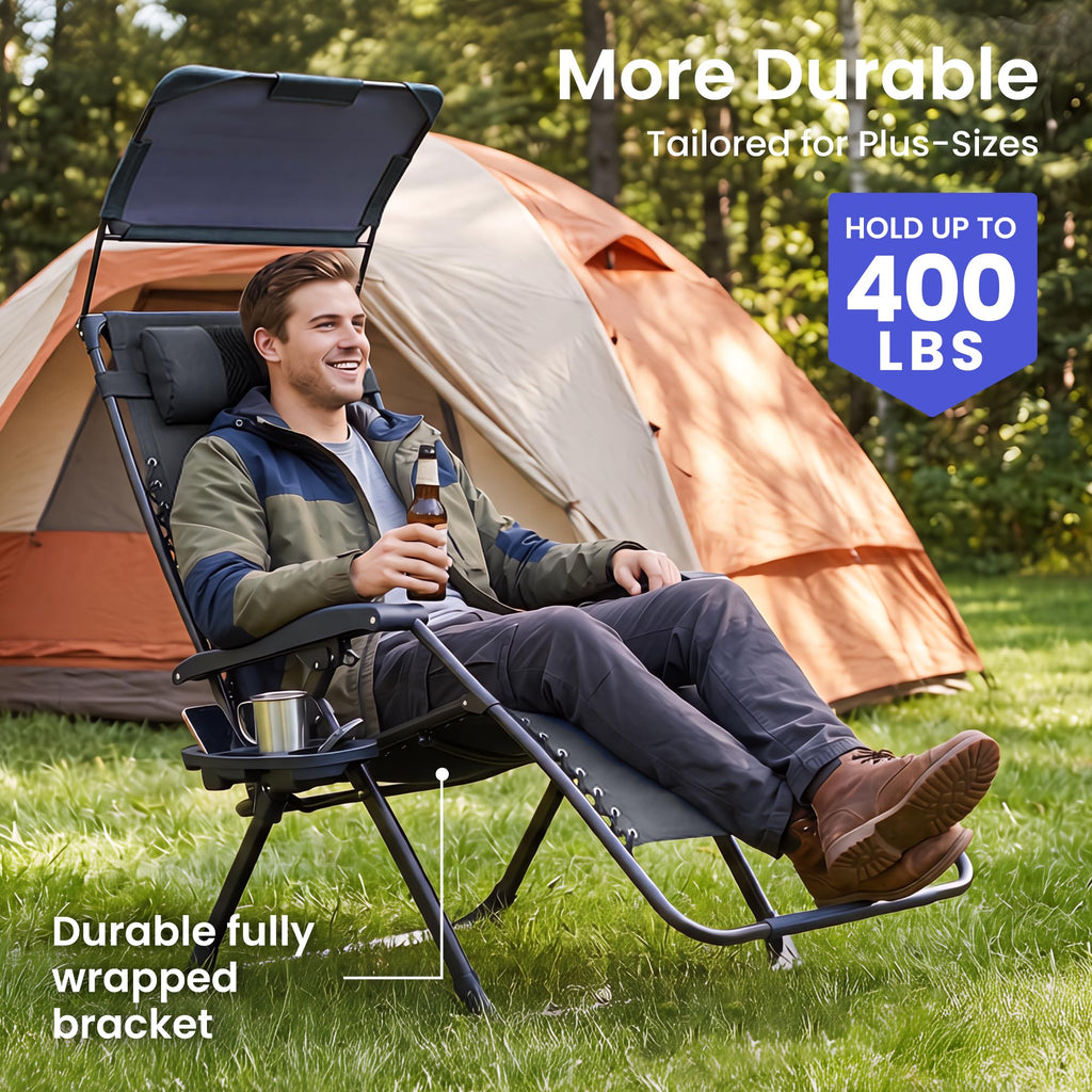 2 Pack Zero Gravity Chairs with Canopy H8324