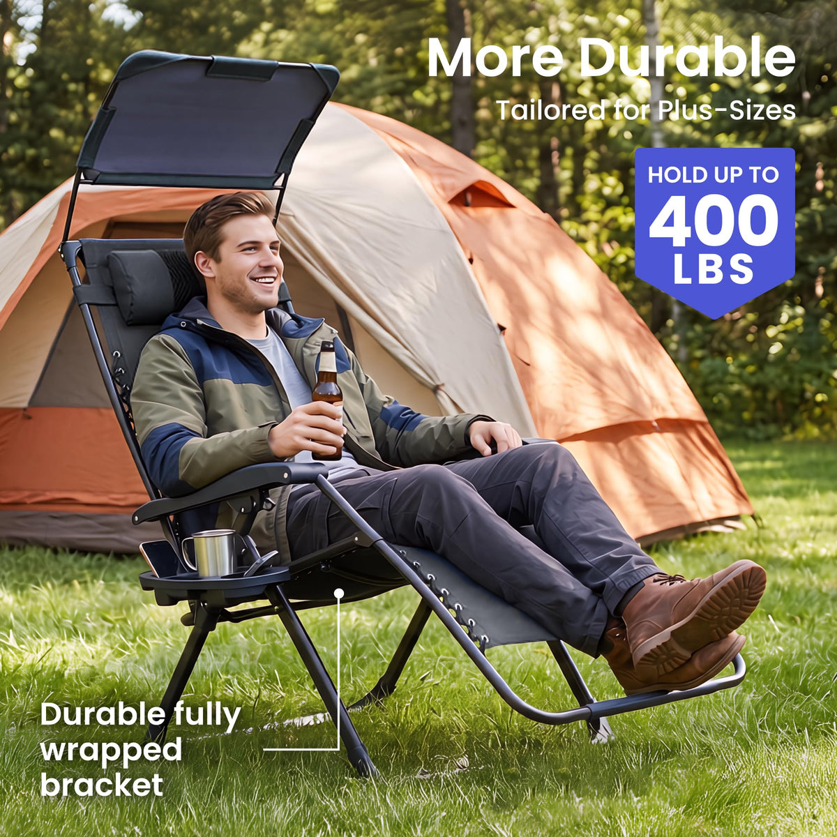 2 Pack Zero Gravity Chairs with Canopy H8324