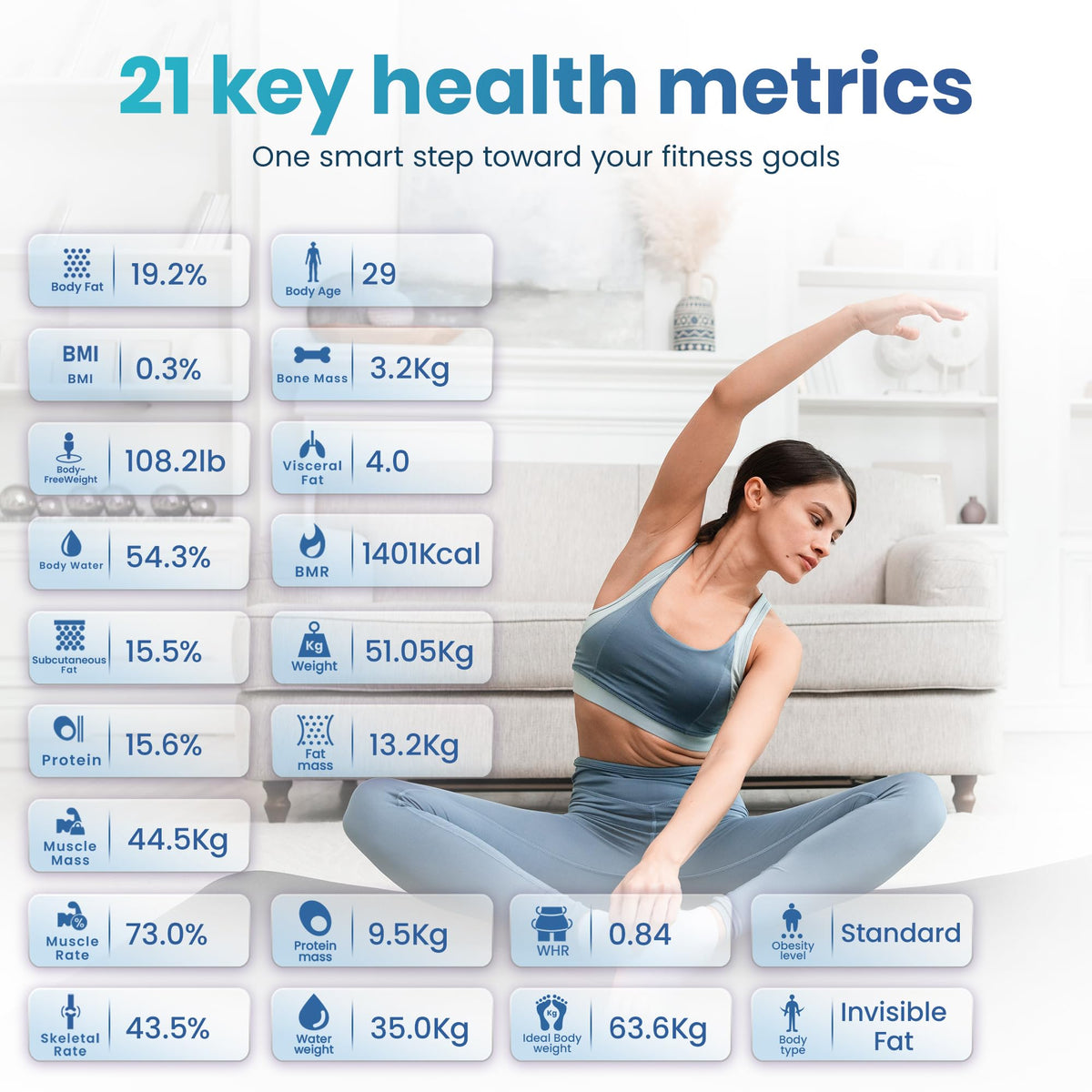 8-Electrode Digital Body Weight Scale with Bluetooth M30083