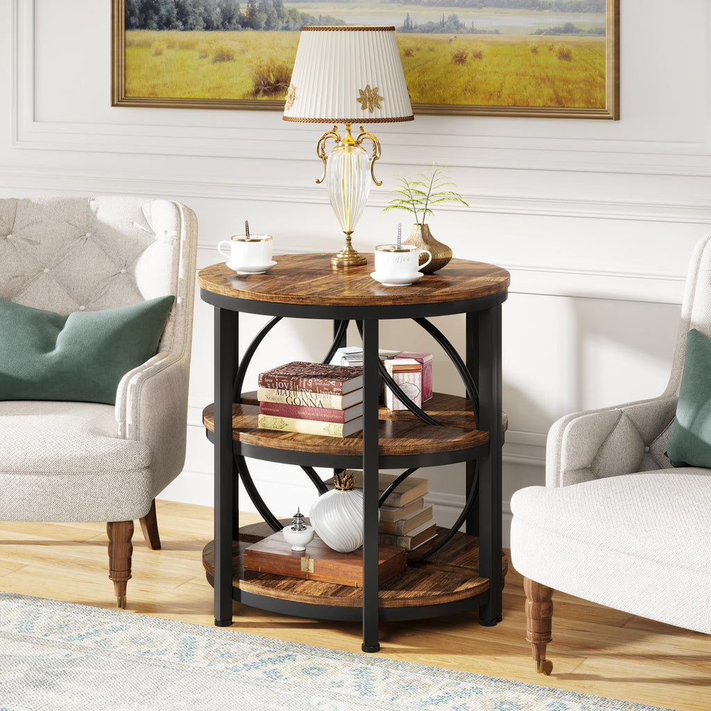 Half Round 3-Tier Metal End Table P2081