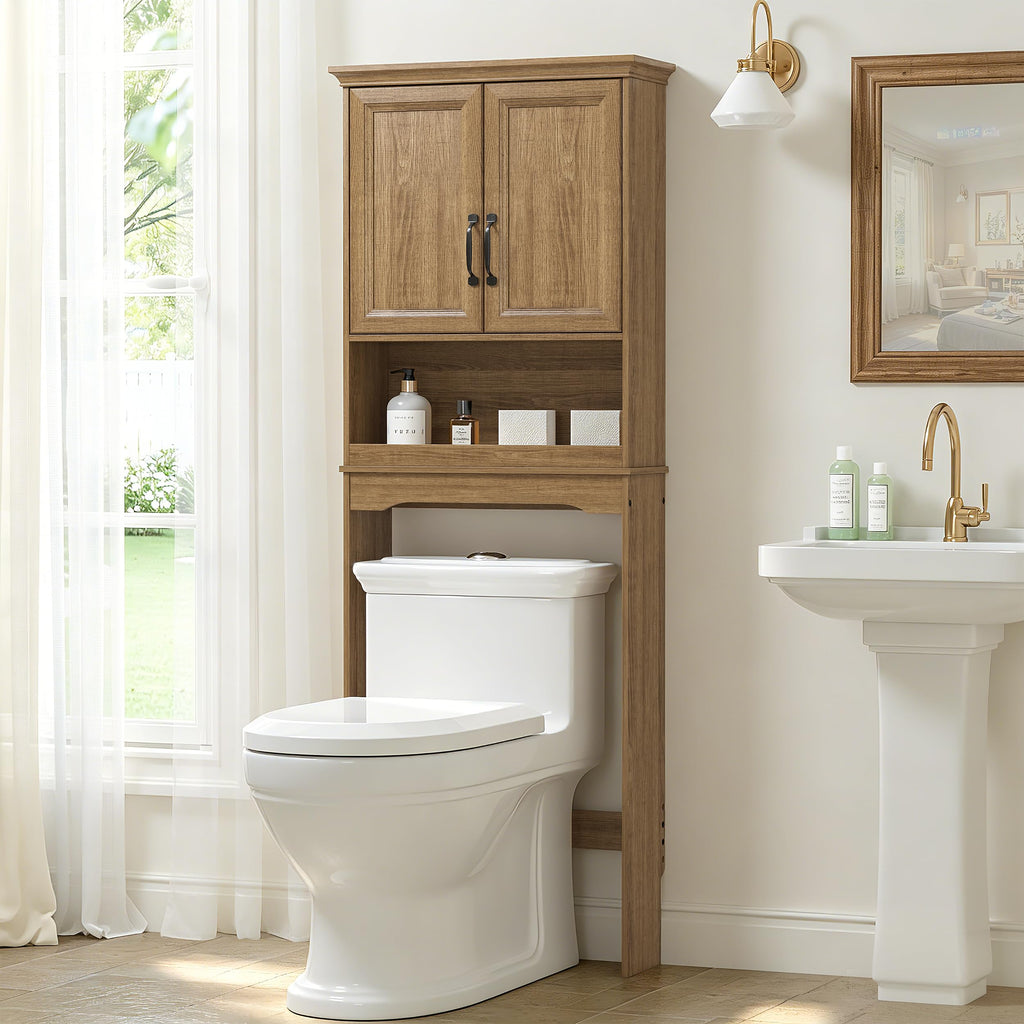 Over the Toilet Storage Cabinet with Doors A7739