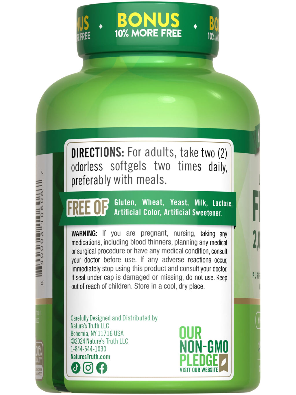 Fish Oil 2000mg 110 Softgels Lemon Flavor L916