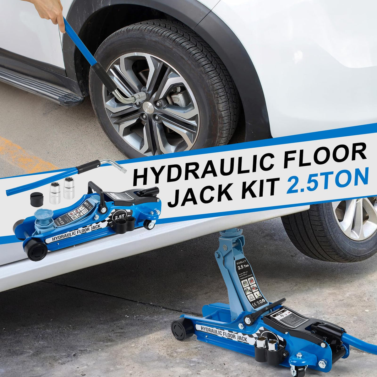 2.5 Ton Low Profile Hydraulic Floor Jack Kit D72826