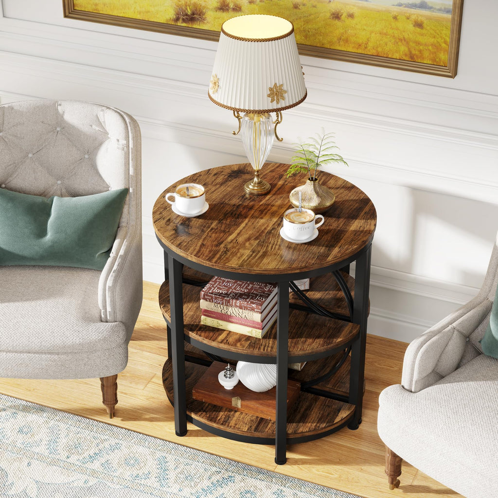 Half Round 3-Tier Metal End Table P2081