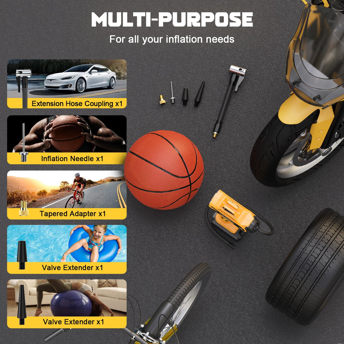 Cordless Portable Tire Inflator Air Compressor 160PSI Digital Pressure Gauge G4249