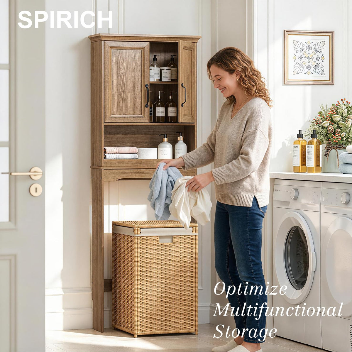 Over the Toilet Storage Cabinet with Doors A7739