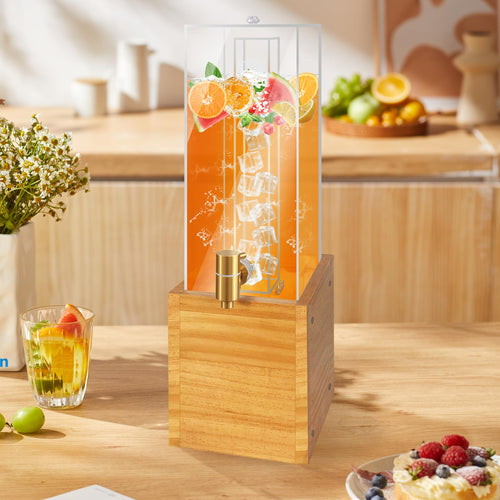 1.8 Gallon Drink Dispenser with Wood Stand H813