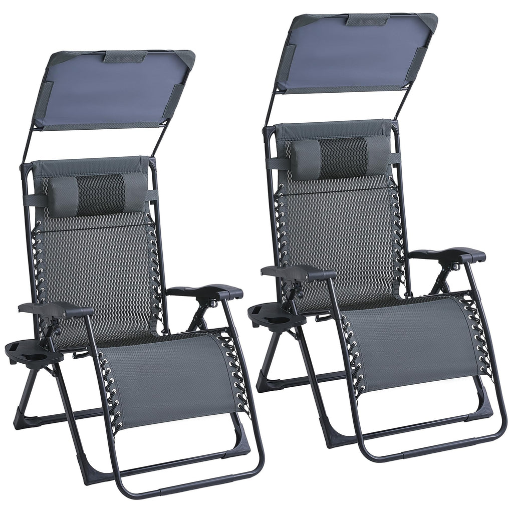 2 Pack Zero Gravity Chairs with Canopy H8324