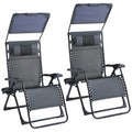 2 Pack Zero Gravity Chairs with Canopy H8324