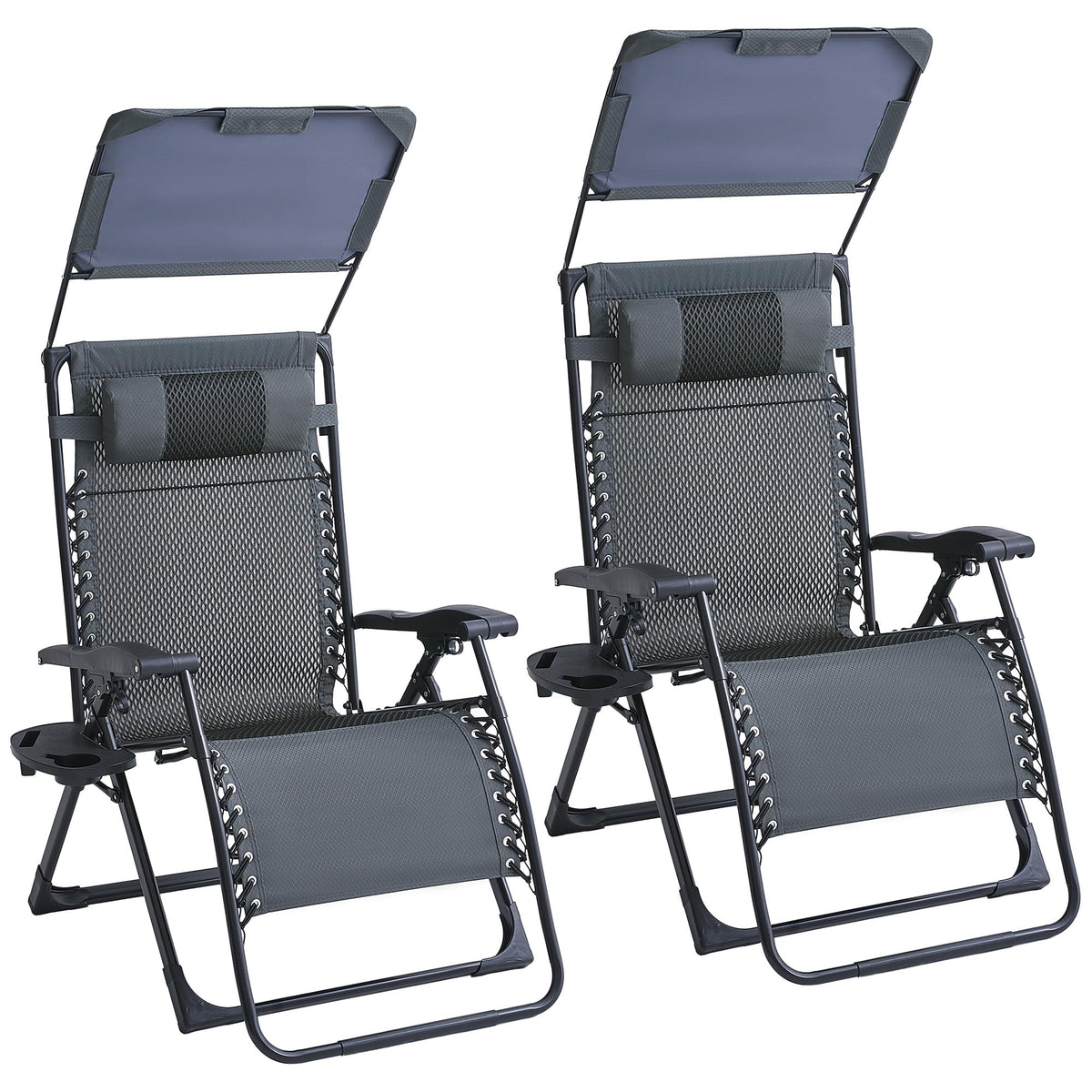 2 Pack Zero Gravity Chairs with Canopy H8324