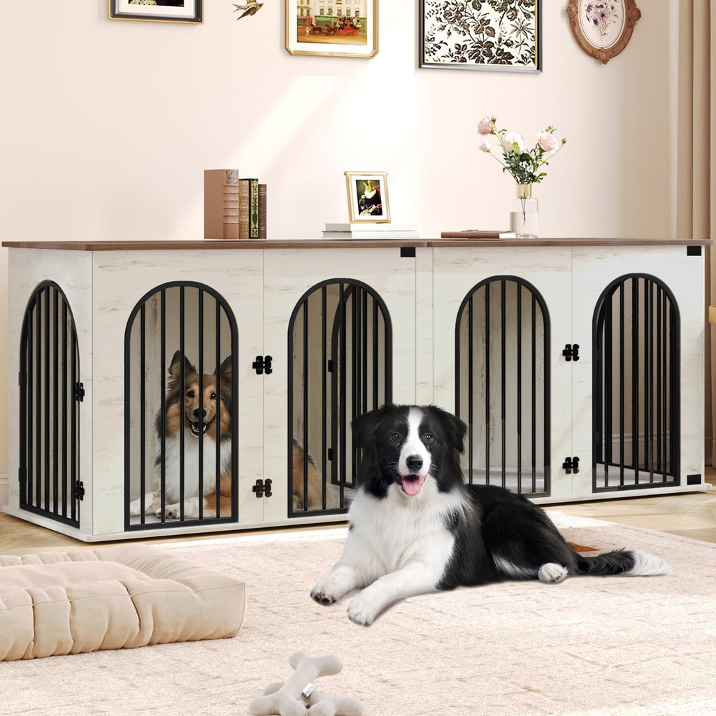 Double Dog Crate Furniture with Cushion Z828382