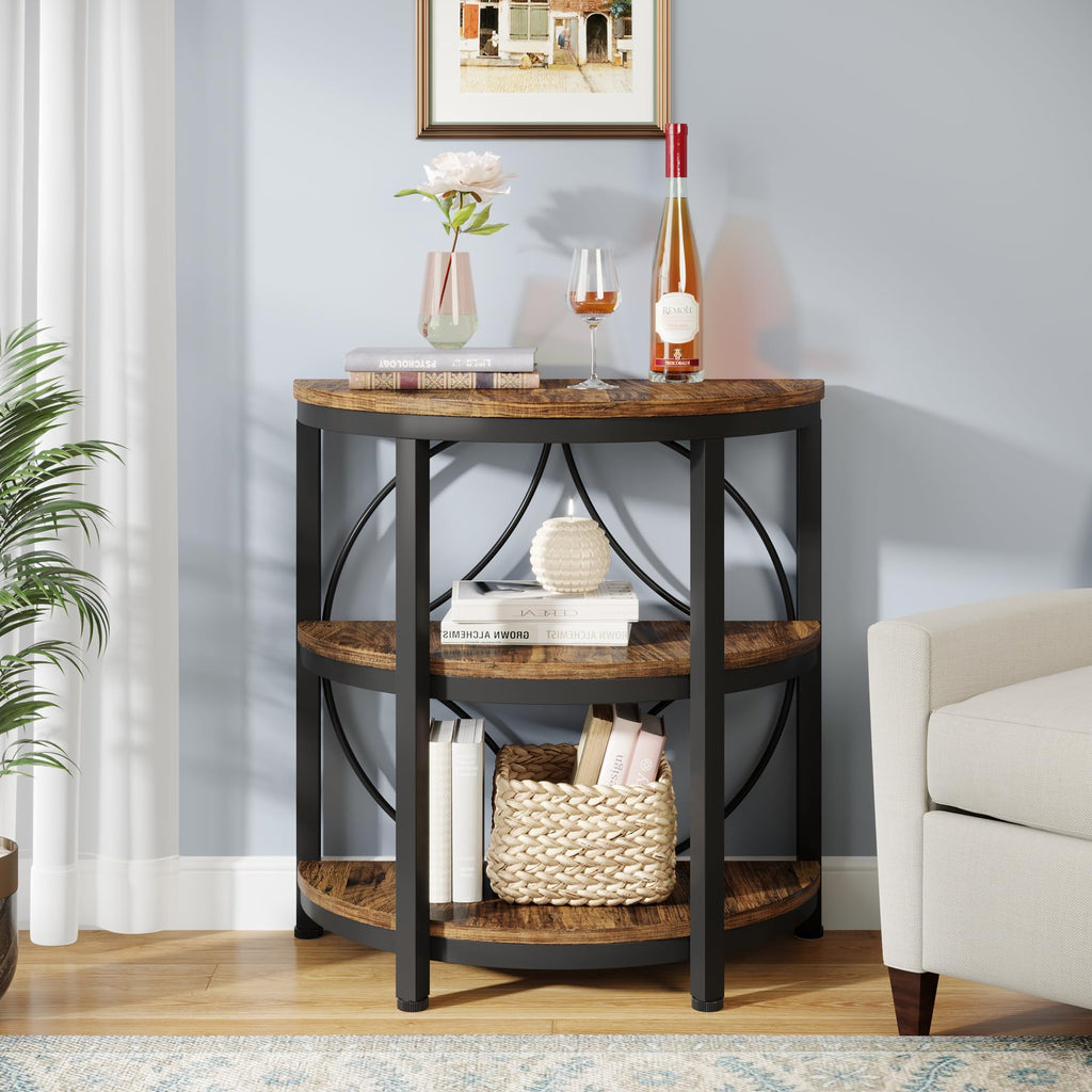 Half Round 3-Tier Metal End Table P2081
