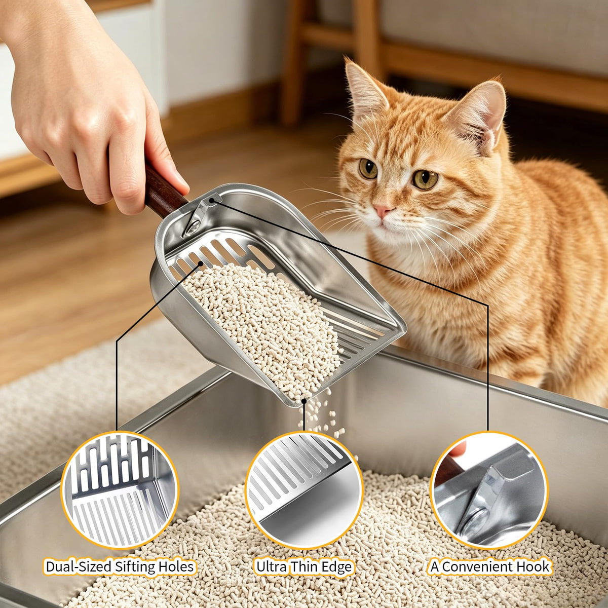 Stainless Steel Extra Large Enclosed Cat Litter Box B815