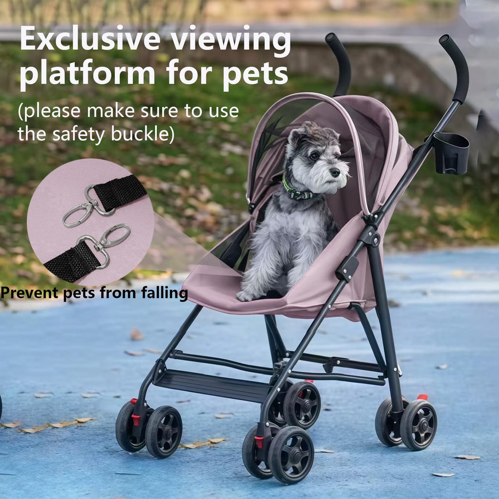 Foldable Lightweight Cat Stroller Pink J267