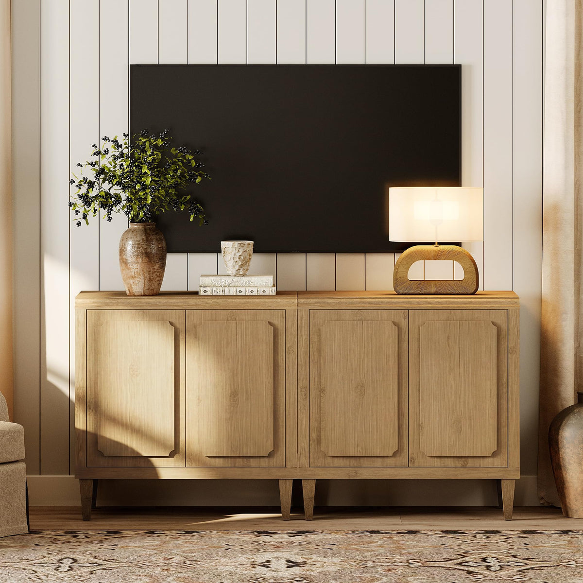 Wood TV Stand with Storage I917718