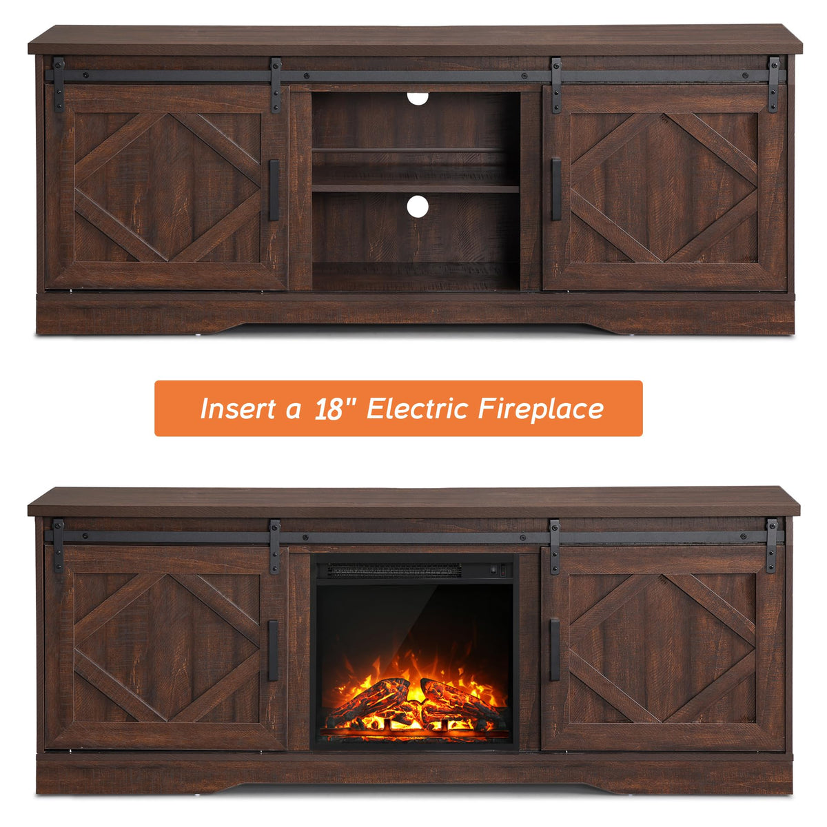 Farmhouse TV Stand for 60-75 inch TV G78239