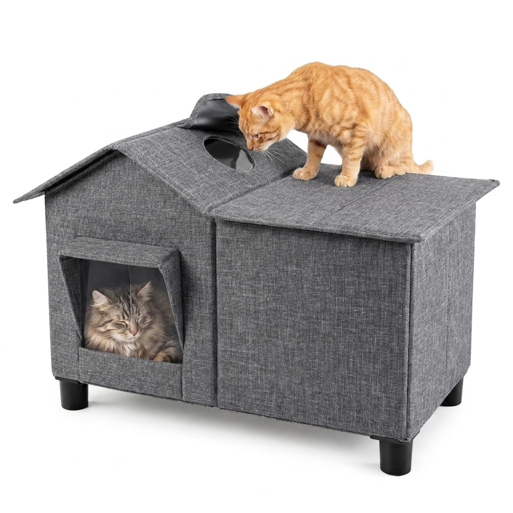 Weatherproof Elevated Cat House B3817