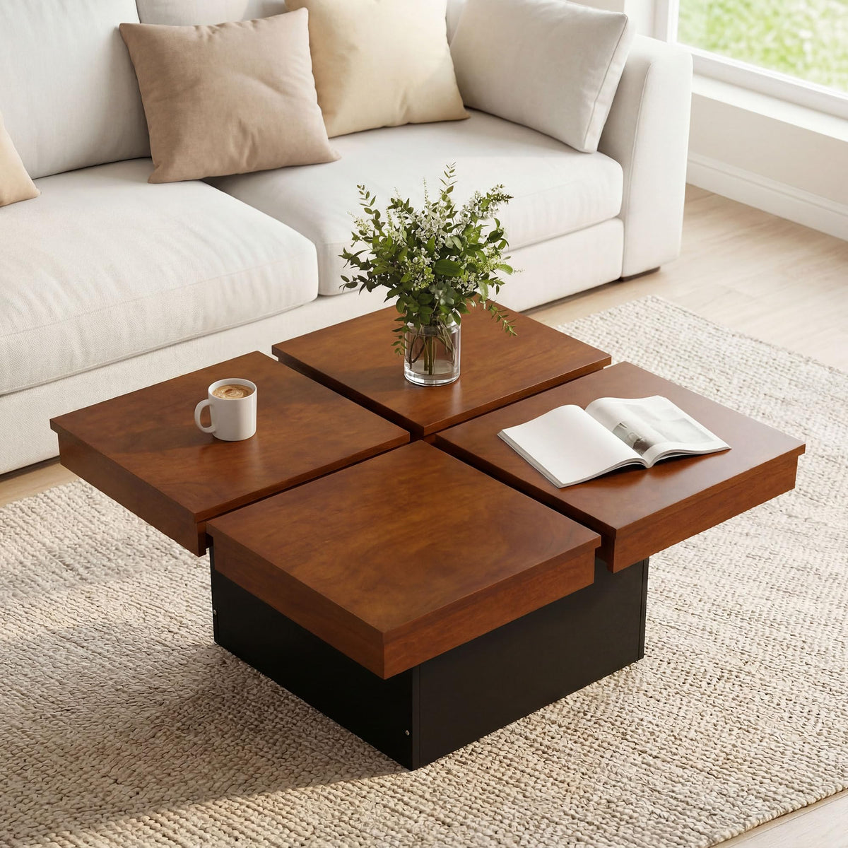 Mid Century Modern Solid Wood Coffee Table F7155