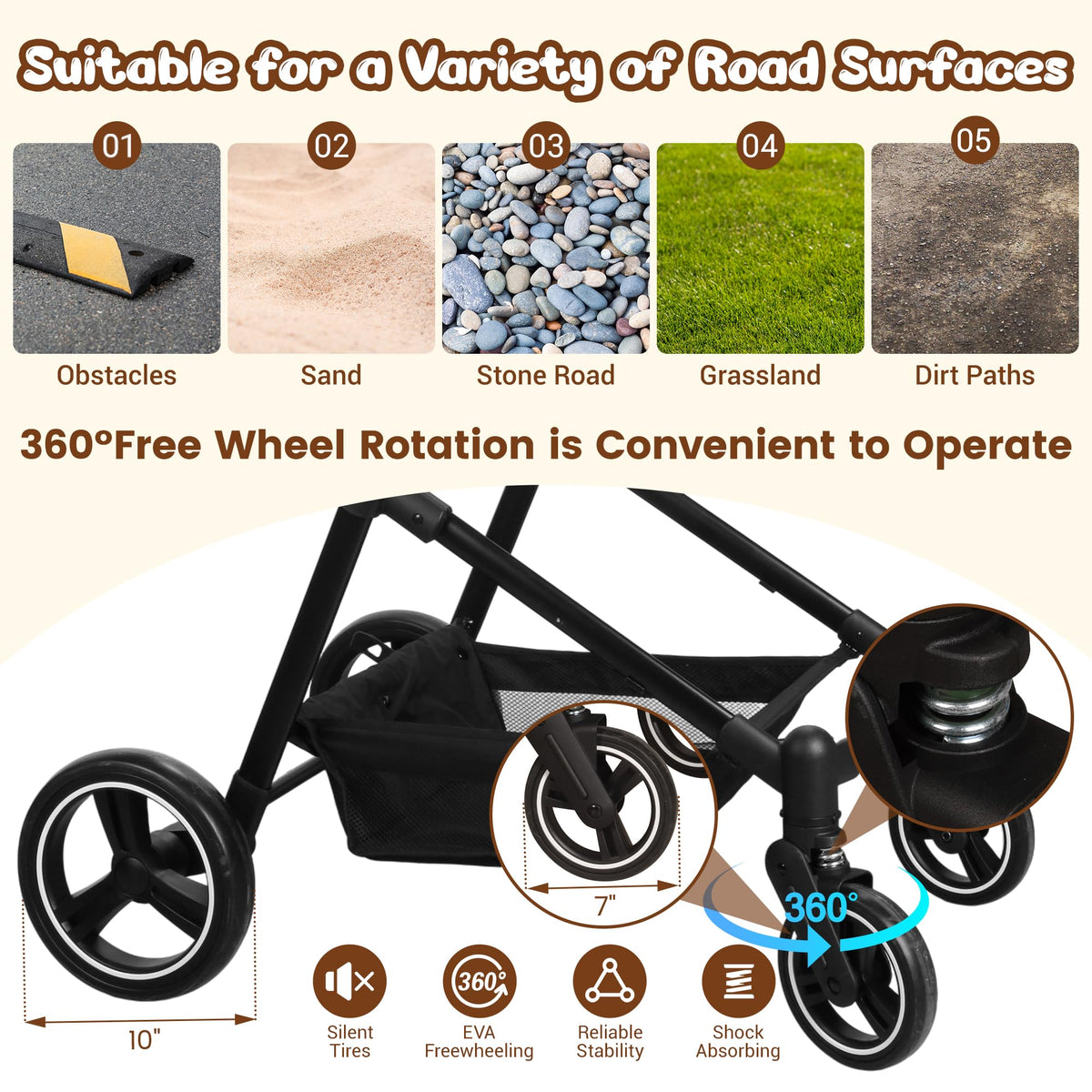 Foldable Double Pet Stroller T719