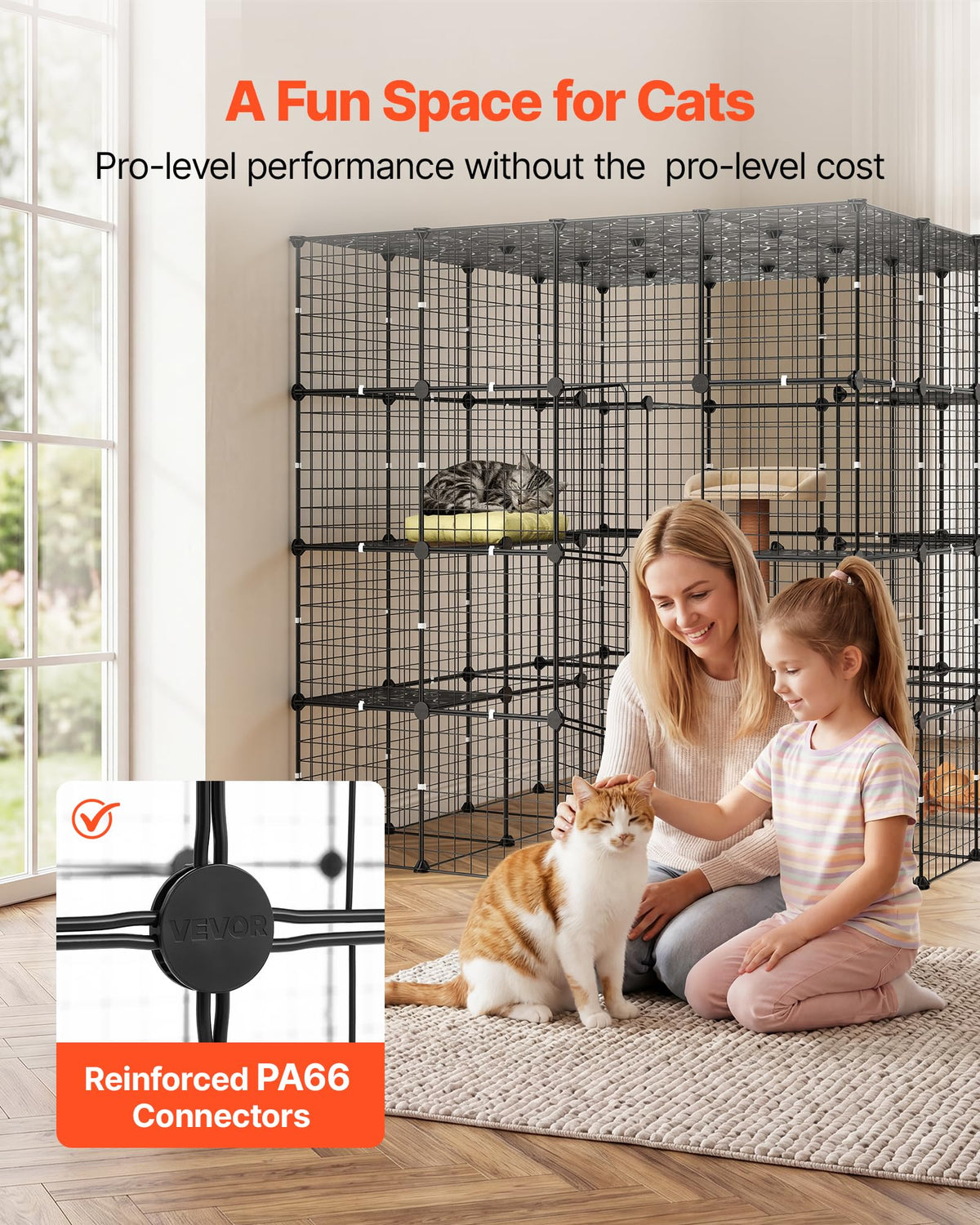 4-Tier Metal Wire Cat Cage with 3 Doors X6887