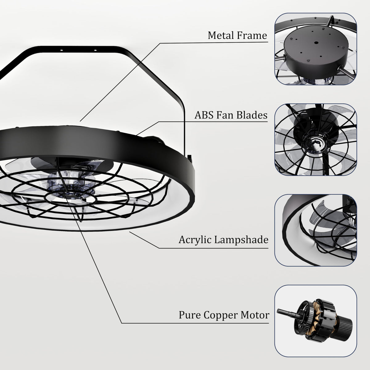 20 Inch Plug In Wall Mount Fan with Light P14517