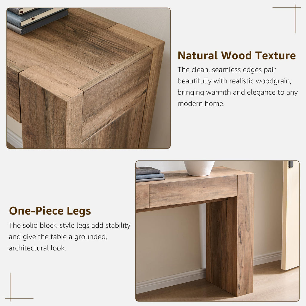 Rustic Oak Console Table with Drawers N153