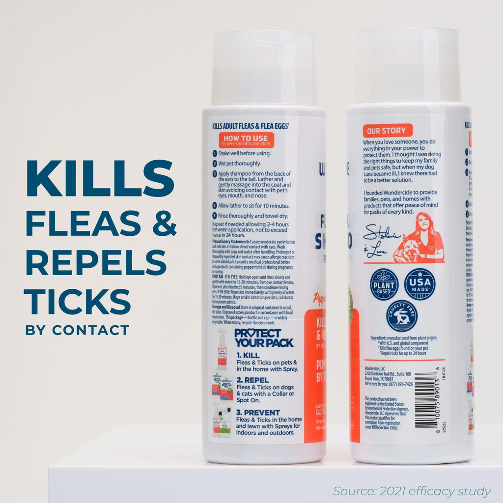 Flea & Tick Shampoo for Dogs and Cats Peppermint 12 Fl oz K185490