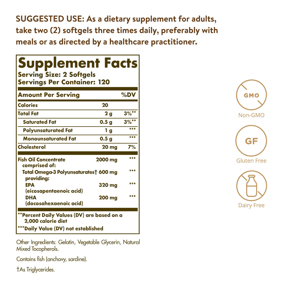 Omega-3 Fish Oil Concentrate 240 Softgels X141855