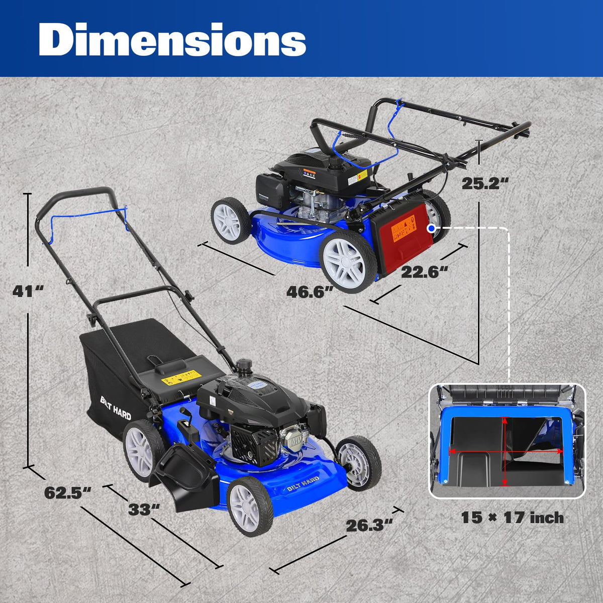 21 Inch 201cc 4-Cycle Gas Lawn Mower X655412