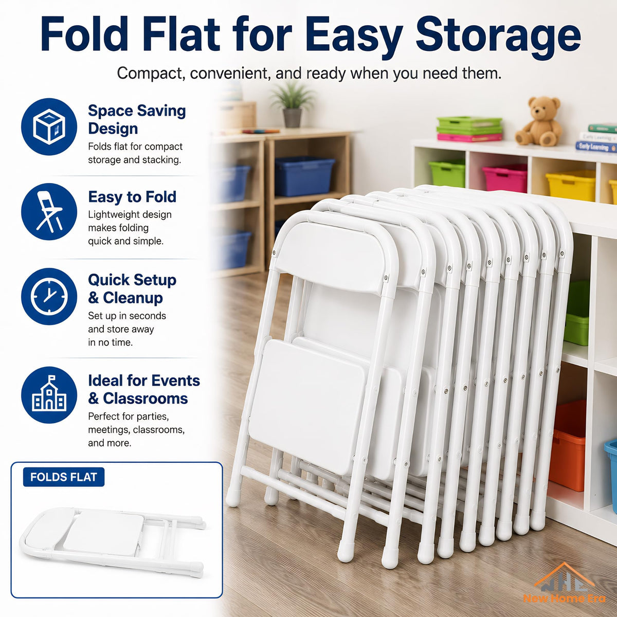 White Kids Plastic Folding Chair with Steel Frame Z2130