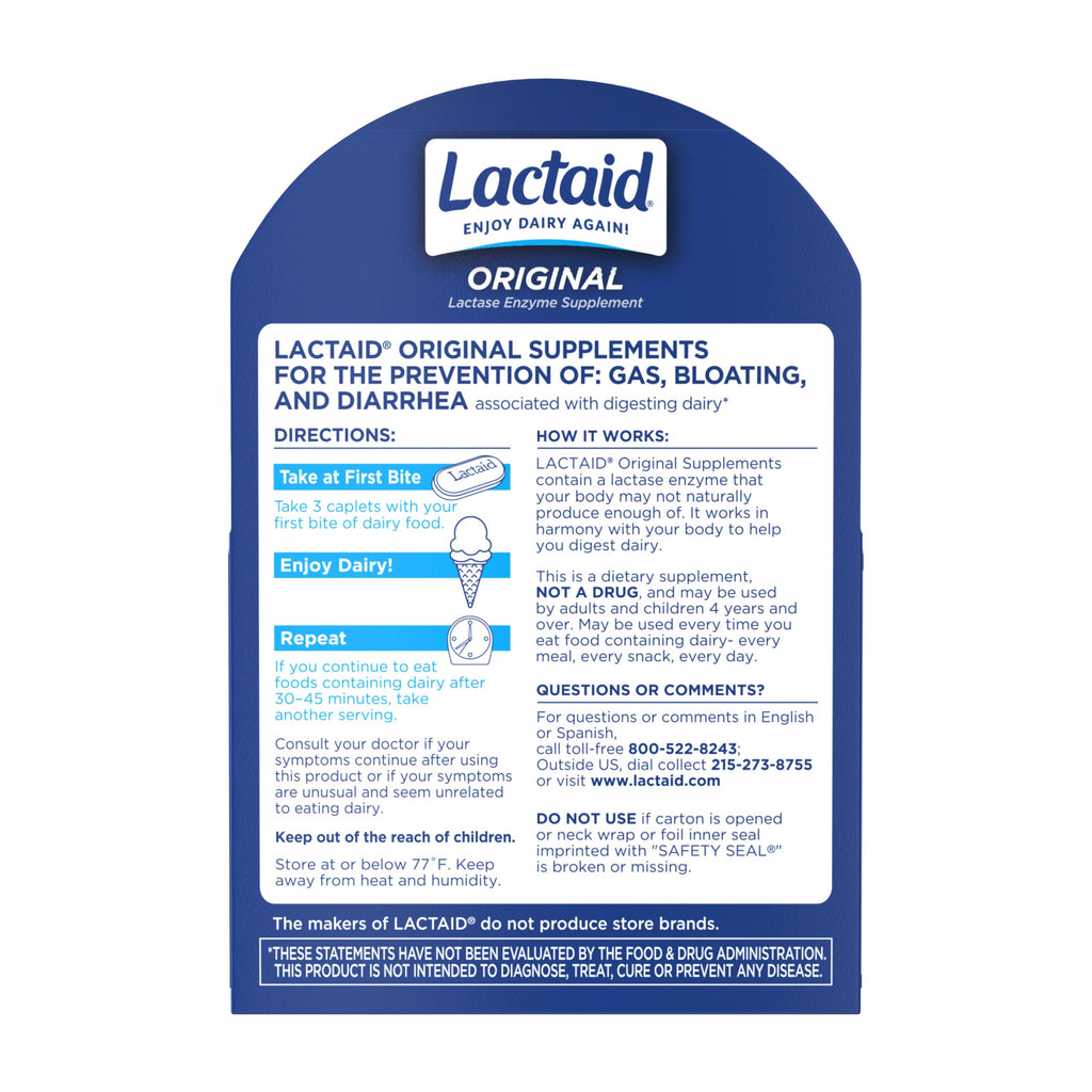 Lactose Intolerance Caplets 120 Ct Y347