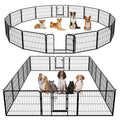 16 Panel 24 Inch Black Metal Dog Playpen I272787