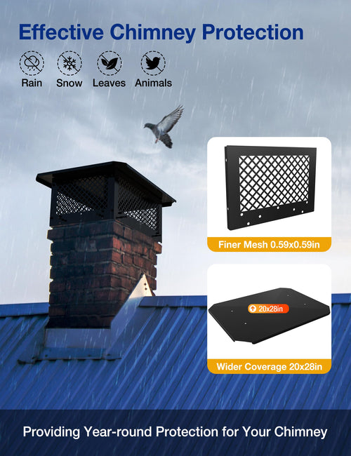 14" x 22" Rectangular Galvanized Steel Chimney Cap C206618
