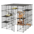 4-Tier Metal Wire Cat Cage with 3 Doors X6887