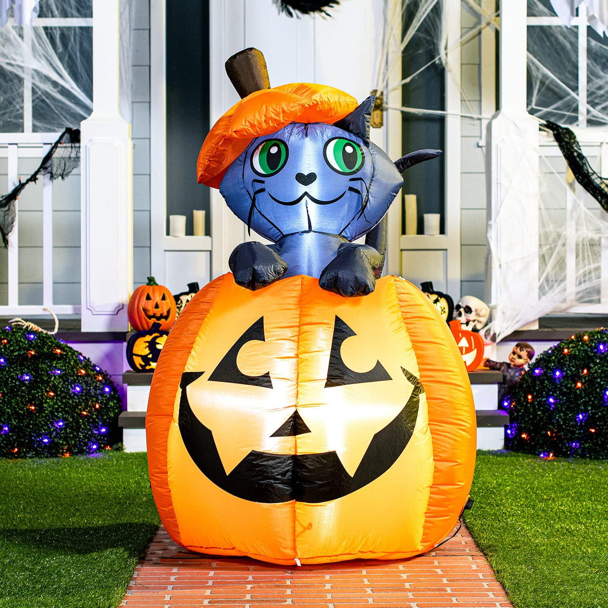 5 FT Animated Pumpkin Inflatable with LEDs Y71296